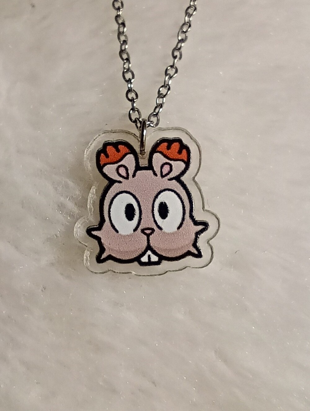 Pokemon Bunnelby Unisex Handmade Acrylic Stainless Steel Necklace